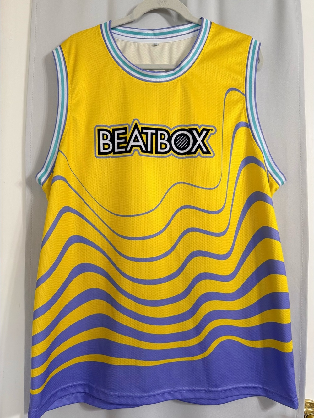 Beatbox Shaq PR Box Yellow & Purple Graphic Mesh Jersey Tank